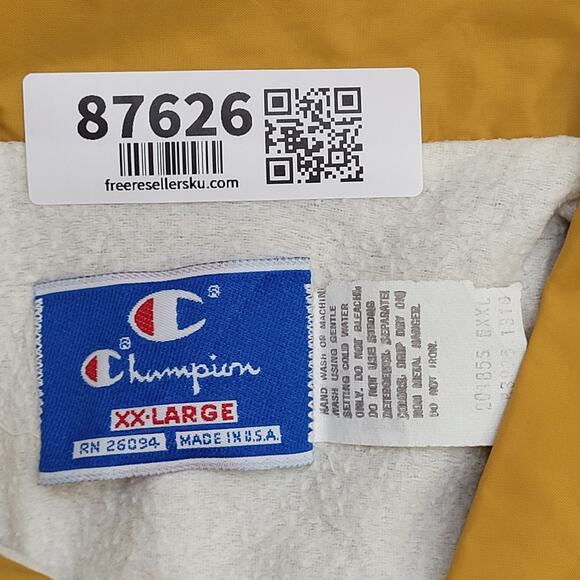 Vintage 1984 Champion Lite Softball Coach Jacket 2XL 28x28 Yellow - Picture 5 of 13